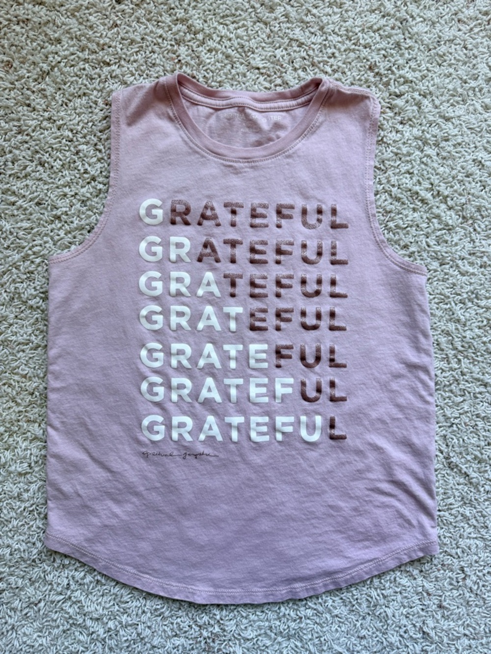 Spiritual Gangster Dusty Pink 'Grateful' Graphic Tank